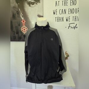 Champion Mens Two-Tone Black and Gray Pullover Sweater Size XL